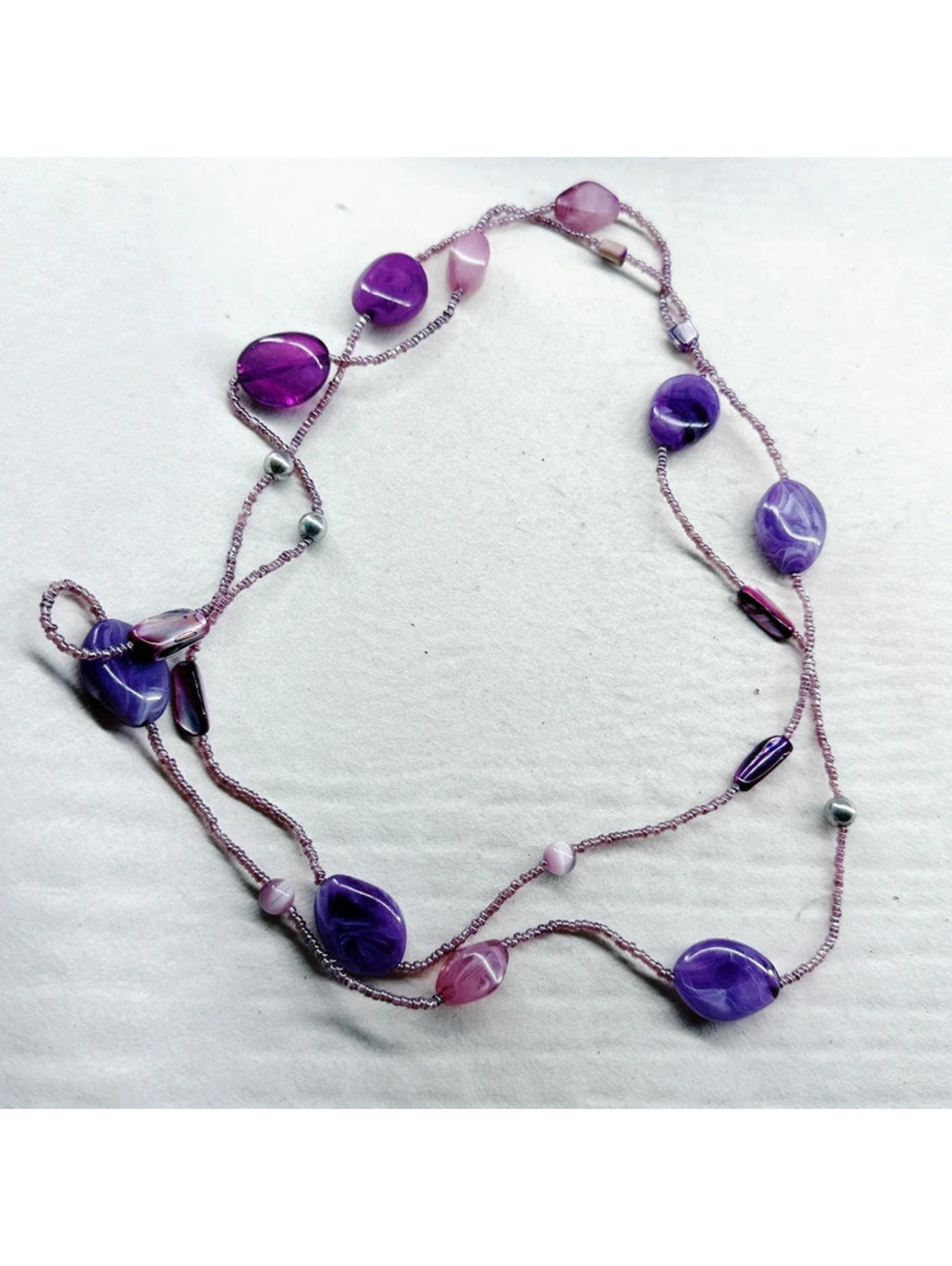 5500gc. Purple Plastic Handmade Necklace